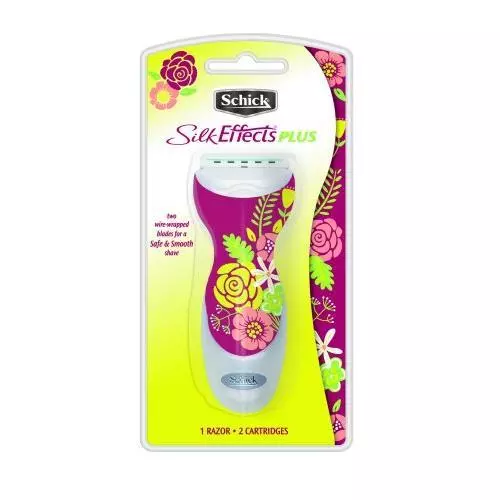 Schick Silk Effects Plus Razor and 2 Cartridges for a Soft & Smooth Shave