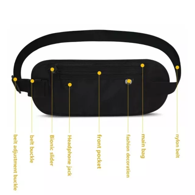 Outdoor Sports Money Belt Waterproof Phone Belt Security Waist Pack