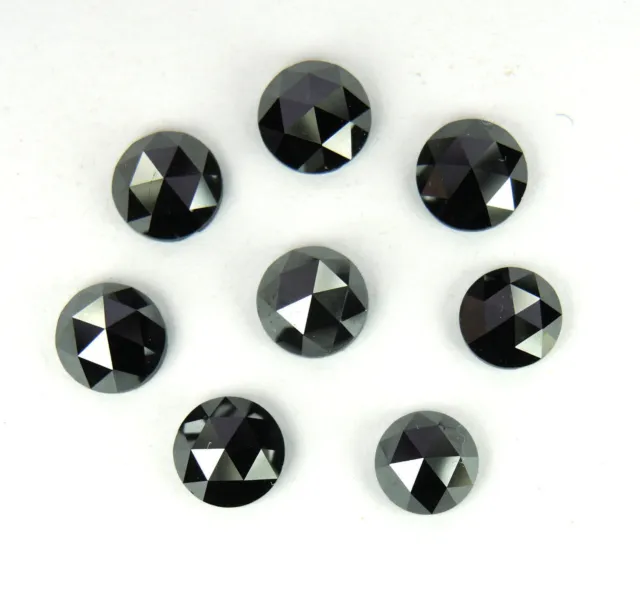Natural Loose Diamonds Round Rose cut Fancy Black I3 Clarity 3.0 MM 5 Pcs Q42