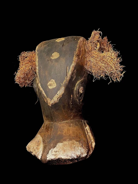 Hand Carved Wooden Face Mask possibly early 20th century. Bull Mask, dugn'b-3338 4