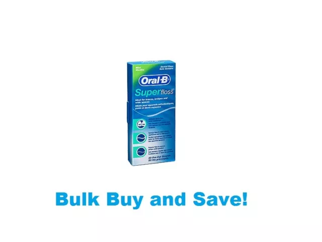 Oral B Super Floss Packets and Cartons - 50pk - Bulk Buy Save