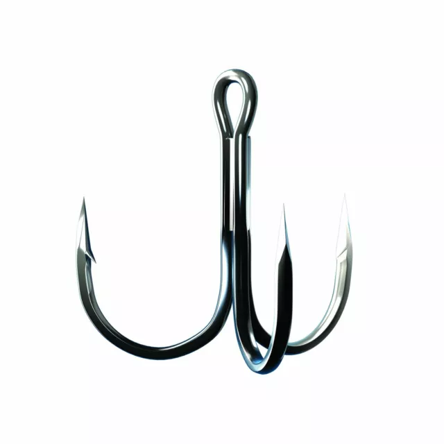 25 PACK EAGLE CLAW 3X STRONG SIZE #1 TREBLE HOOKS X SHORT NICKEL