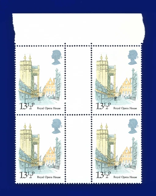 1980 SG1122 131⁄2p Royal Opera House W451 blocco grondaia marginale (4) nuovo di zecca umm aqbj