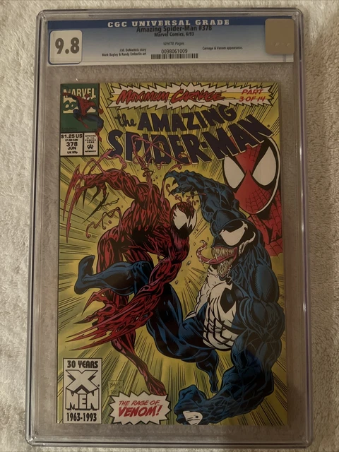 Amazing Spiderman 378 CGC 9.8 WP Venom Carnage Appear No Reserve Low Opening Bid