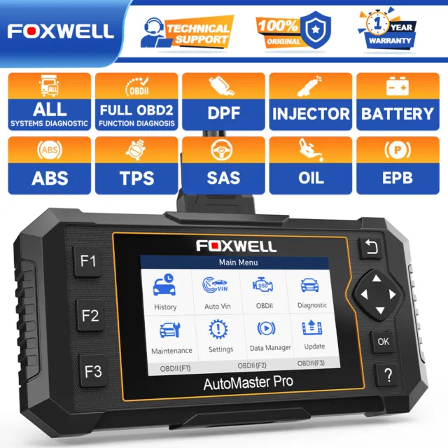 Foxwell OBD2 Scanner ABS SRS Code Reader Engine All System Car Diagnostic Tool