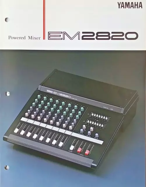 Yamaha EM2820 Powered Mixer Original Color Brochure from 1992, Printed in Japan.