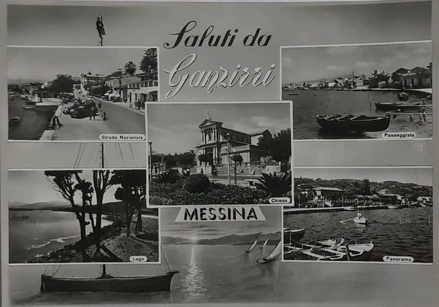 MESSINA - Saluti Da Ganzirri , Vedute Con 5 Foto , Vg 1956 F.g. Bella e RARA