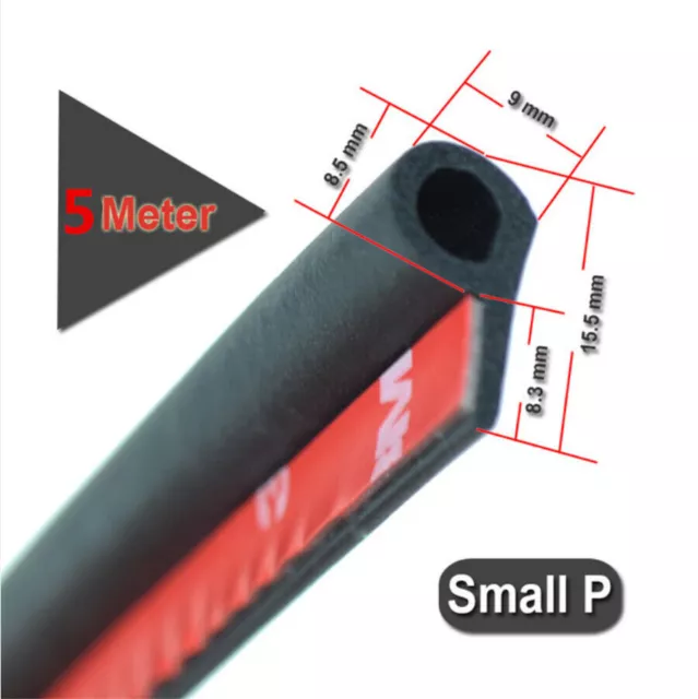 Bande Universelle Joint Porte Voiture 5m Petit Caoutchouc Antipoussière Forme P 2