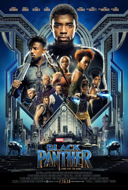 Marvel BLACK PANTHER 2018 Original DS 2 Sided 27X40 US Movie Poster Boseman MINT