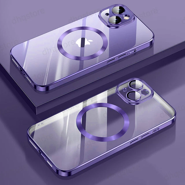 Magnetic Clear Phone Case For Apple iPhone 15 14 13 Pro Max 12 11 Plating Cover