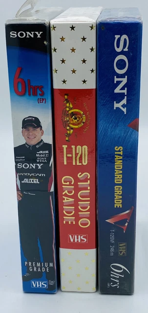 (2) Sony t120 vhs tapes/ (1)Goldwyn Mayer T120   All factory sealed