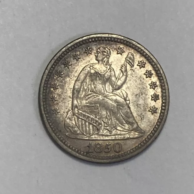 1850 Seated Liberty Silver Half Dime AU