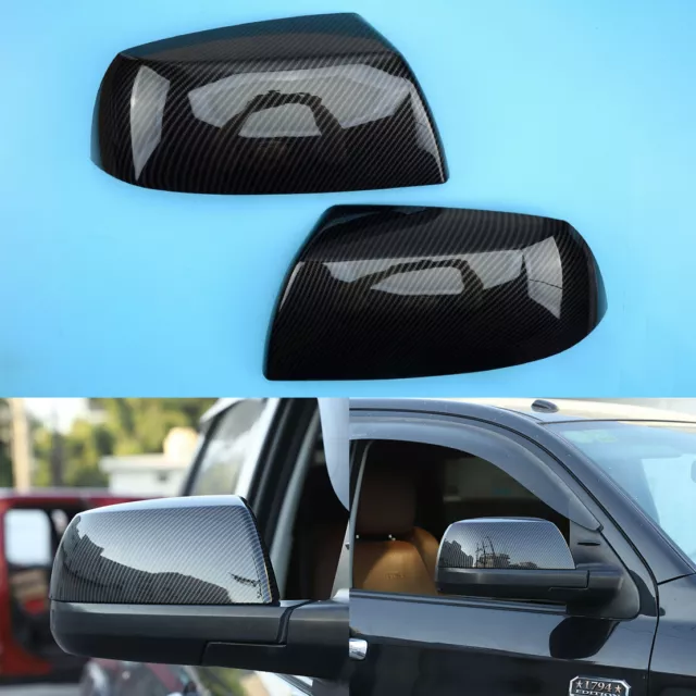 L+R Carbon Fiber Look Rear View Mirror Covers Fit for Toyota Tundra Sequoia Ze