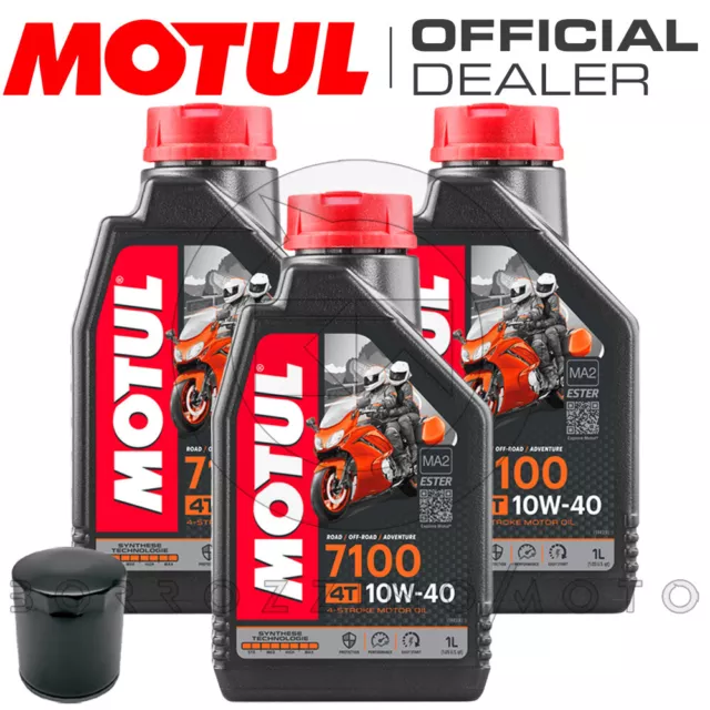 KIT 3 LT MOTUL 7100 10W40 MA2 + FILTRO OLIO per SUZUKI GSX-R 600