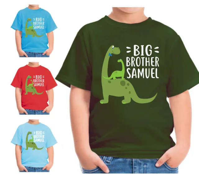 Personalised Dinosaur Big Brother Kids T Shirt Childrens Tshirt Top