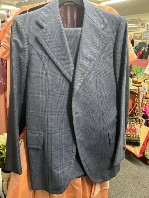 Men’s 70’s Vintage Plaid Wool Suit