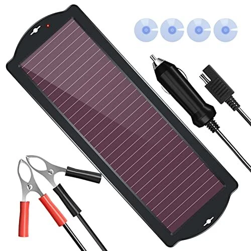 Solar Car Battery Charger Maintainer Portable Trickle Charging Kit Motorcycle RV