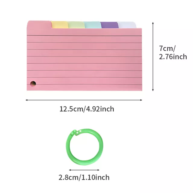 300pcs With Binder Ring Revision Index Card School Notes For Learning Traveling