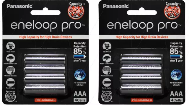 Panasonic 950Mah 8 Pack Eneloop Rechargeable Aaa Batteries