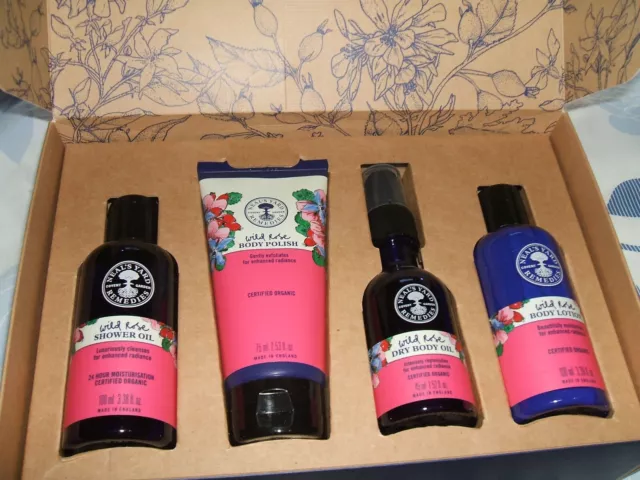 neals yard wild rose beauty body collection gift set. New in original box