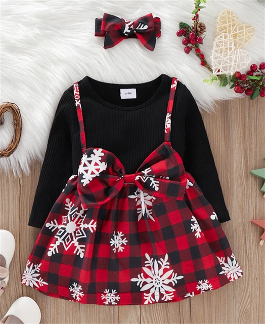Abito con sospensione fiocco di neve a quadretti fiocchi di neve bambino bambina bambina