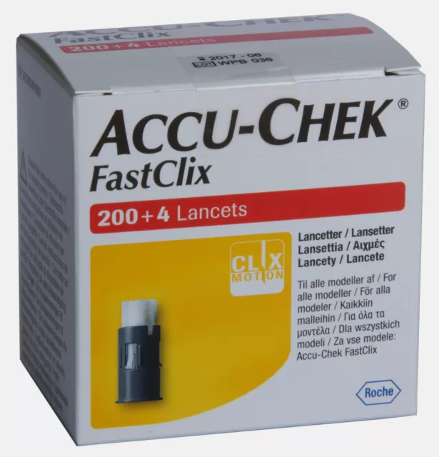 Accu Chek Fastclix Lancets Box of 200 + 4 Accu Check **BRAND NEW & SEALED**