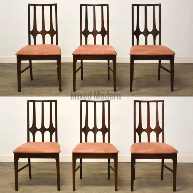 Broyhill Brasilia Walnut Mid Century Modern Dining Chairs- Set of 6