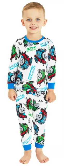 Boys Thomas The Tank Fleece Pyjamas Boys Train Nightwear PJs 12 Months-5 Years