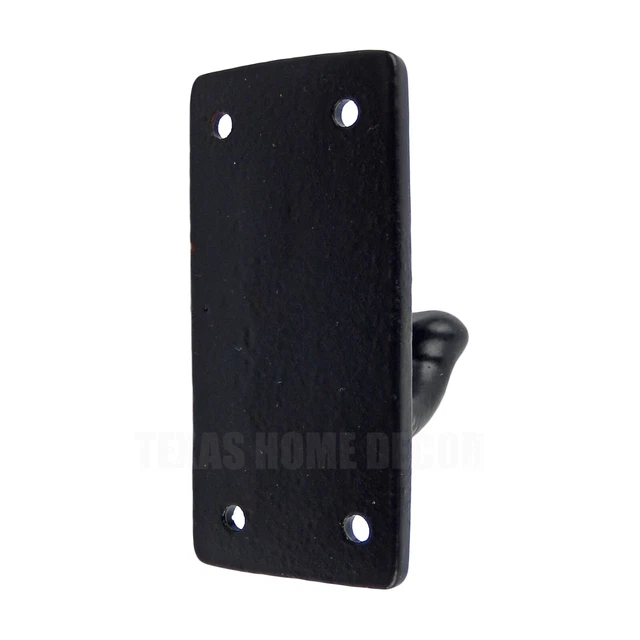 Black Farmhouse Single Wall Hook Cast Iron Key Coat Towel Hanger Powder Coated 5