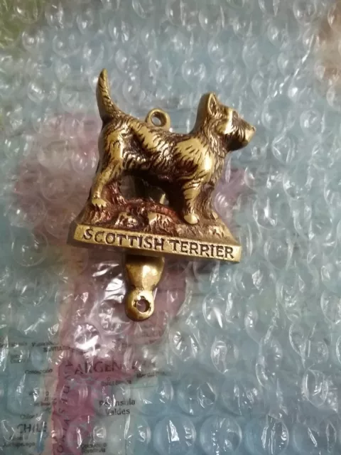 Scotch Terriers Brass Dog Door Knocker Vintage Scottish Terrier