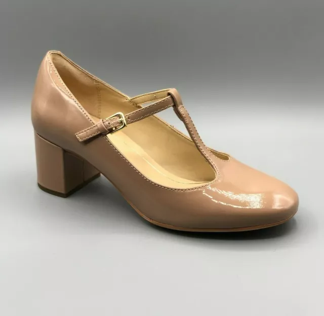 NEW CLARKS "ORABELLA Fern" Ladies Nude Patent Leather Shoes UK 4 D £34.99 - PicClick