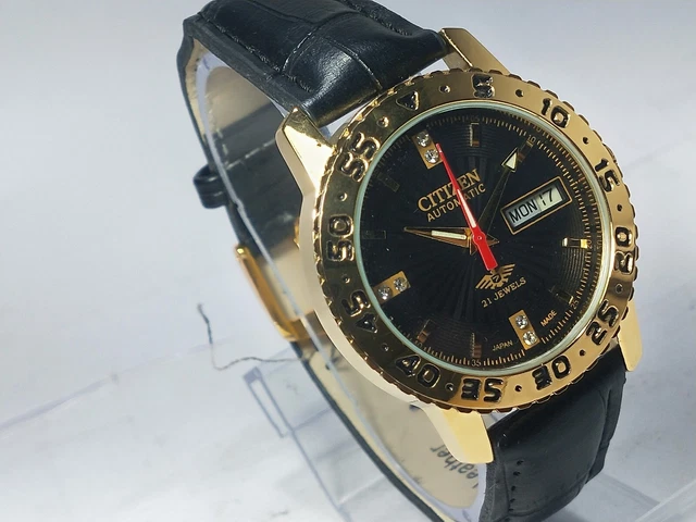 Vintage Citizen Automatic 8200 Movement Day Date Analog Dial Wrist Watch G297
