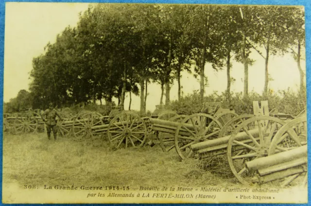 CPA 14-18 - La Ferté-Milon 51  Matériel d'artillerie abandonné par les Allemands