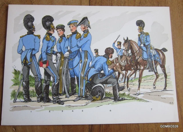 Planche Uniforme Schäfer / Prusse - Artillerie A Pied Du Wurtemberg  Russie 1812