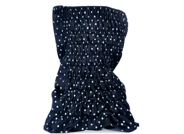 UNBRANDED top Made in Italy Bustier/elastic top Behind Black cotton Polka Dot tU 6