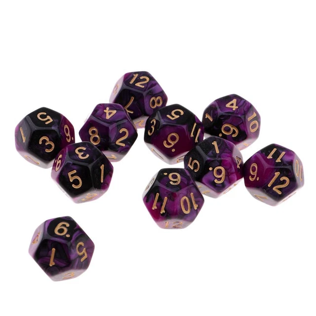 Lot de 6 Pcs dés Multi-Faces pour Jouets de Jeu de Société de Fête D&D TRPG Perle D24