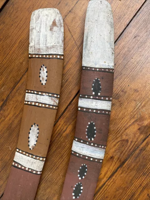 A Pair of Old Aboriginal Boomerangs with Ceremonial Paint North West Australia 3