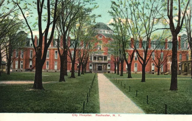 Vintage Postcard 1910's City Hospital Building Rochester New York N.Y. Structure