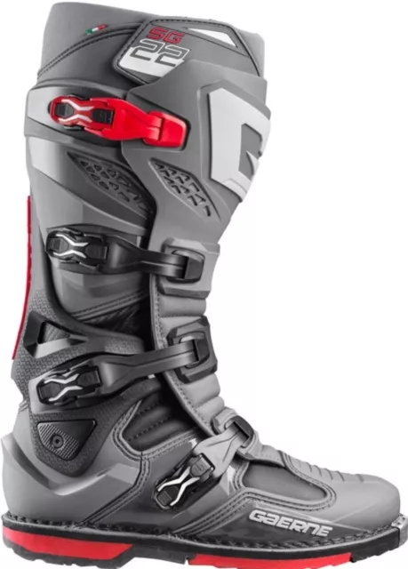 Gaerne SG22 Mens MX Offroad Boots Anthracite/Black/Red