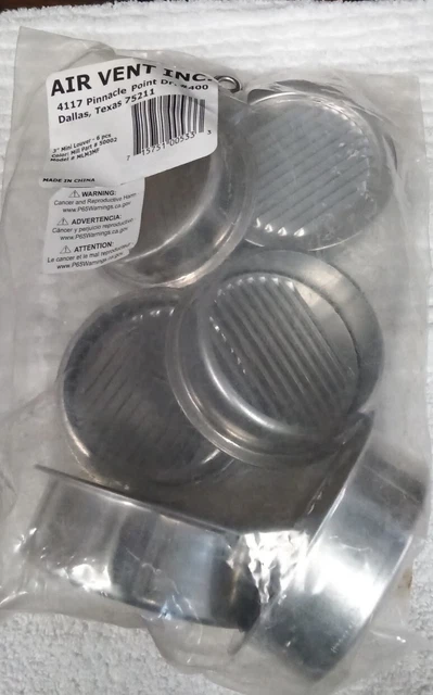 Air Vent Inc. 3 In. Aluminum Mini Louver Soffit Vent (6 Count) 50002 Air Vent 3"