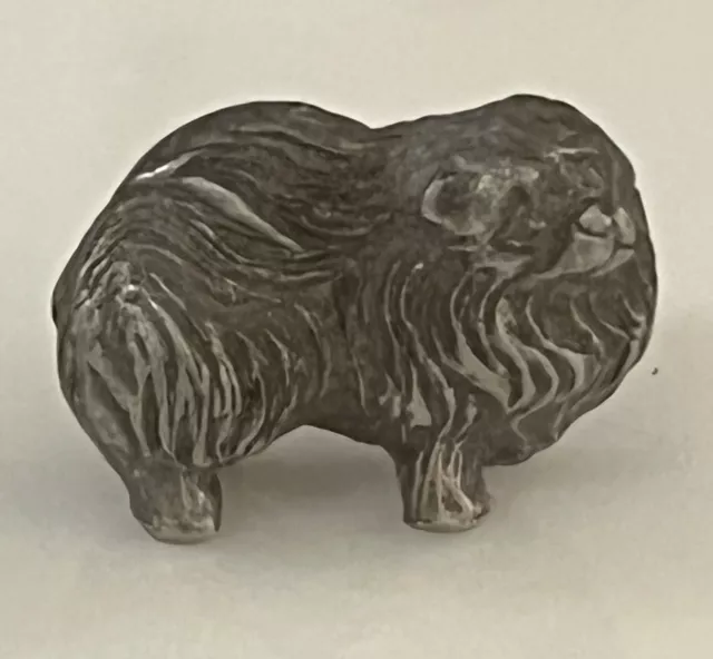 rawcliffe pewter miniature Pomeranian dog 17 g Grams Collectors Vintage 1982