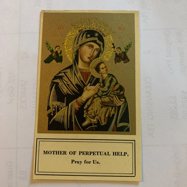 OUR MOTHER OF Perpetual Help Vintage 1950 prayer card Kanas City Holy ...