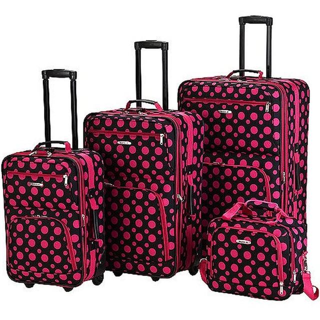 Softside Upright Expandable Luggage Set Carry On Spinner Travel Suitcase 4 PCS