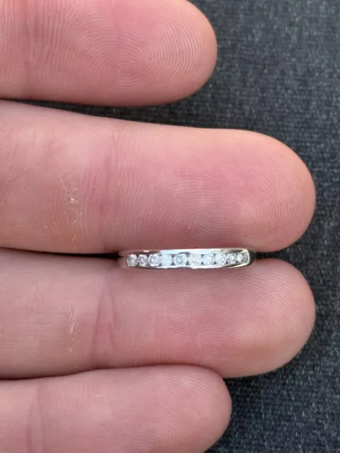 9ct White Gold 1/4ct Half Eternity Diamond Ring.