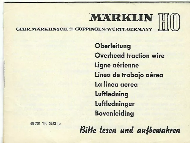 Anleitung für Oberleitung Märklin H0 - Overhead  - ligne aérienne - instructions