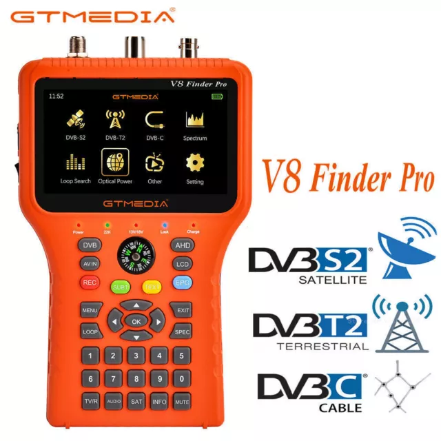 DVB-S2/T2/C/ATSC Combo Digital Satellite Signal Finder Meter Sat Receiver H.265