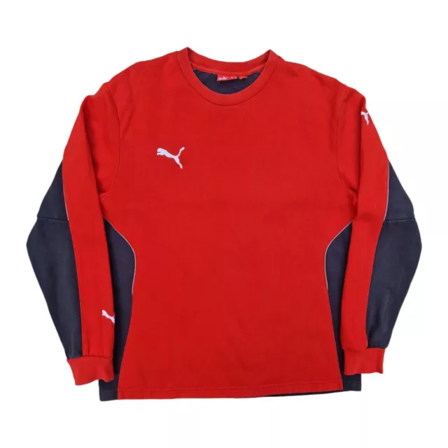 Puma vintage colourblock embroidered sweatshirt red+grey M Retro 00s Y2K