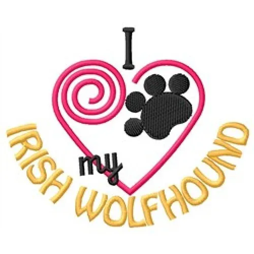 I "Heart" My Irish Wolfhound Fleece Jacket 1323-2 Size S - XXL