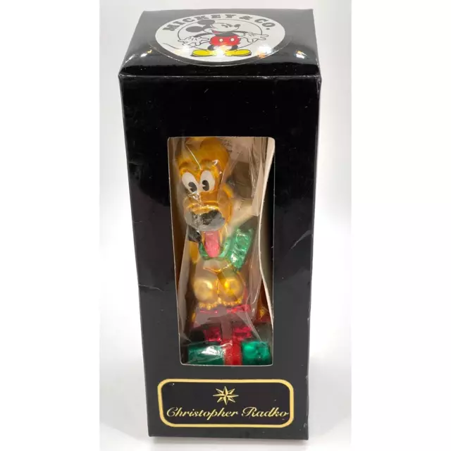 Christopher Radko Disney "Noel Pluto" Glass Ornament 6" DAMAGE