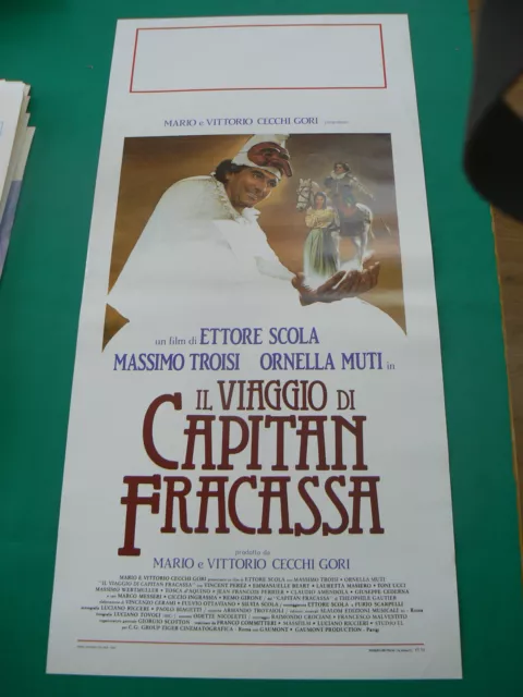 LOCANDINA manifesto IL VIAGGIO DI CAPITAN FRACASSA MASSIMO TROISI SCOLA 1990